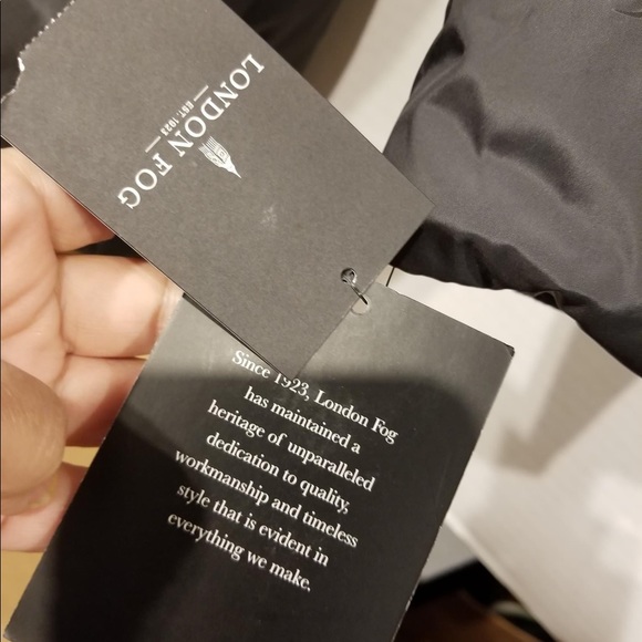 London Fog Faux Fur Trim Hooded Zip Jacket Puffer Coat Gun Metal XS New - Picture 4 of 6